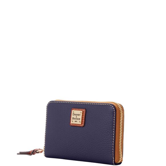 Dooney & Bourke Pebble Grain Medium Zip Around Wallet - Midnight Blue - Picture 2 of 3